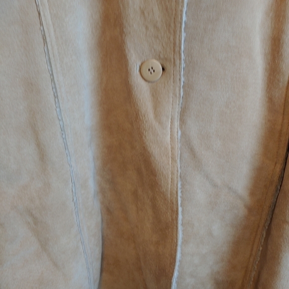 Colebrook Suede Leather Duster Notch Collar Mid Length Sz M - Picture 6 of 8